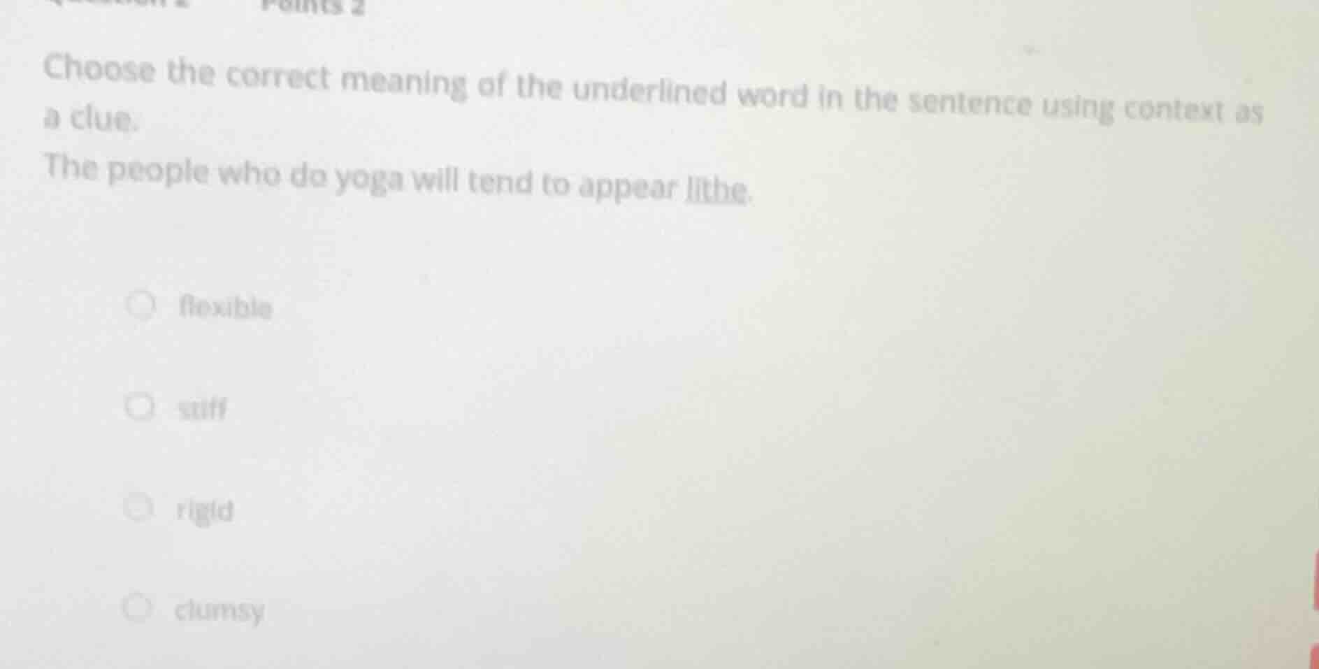 choose the correct meaning of the underlined word in the sentence using…