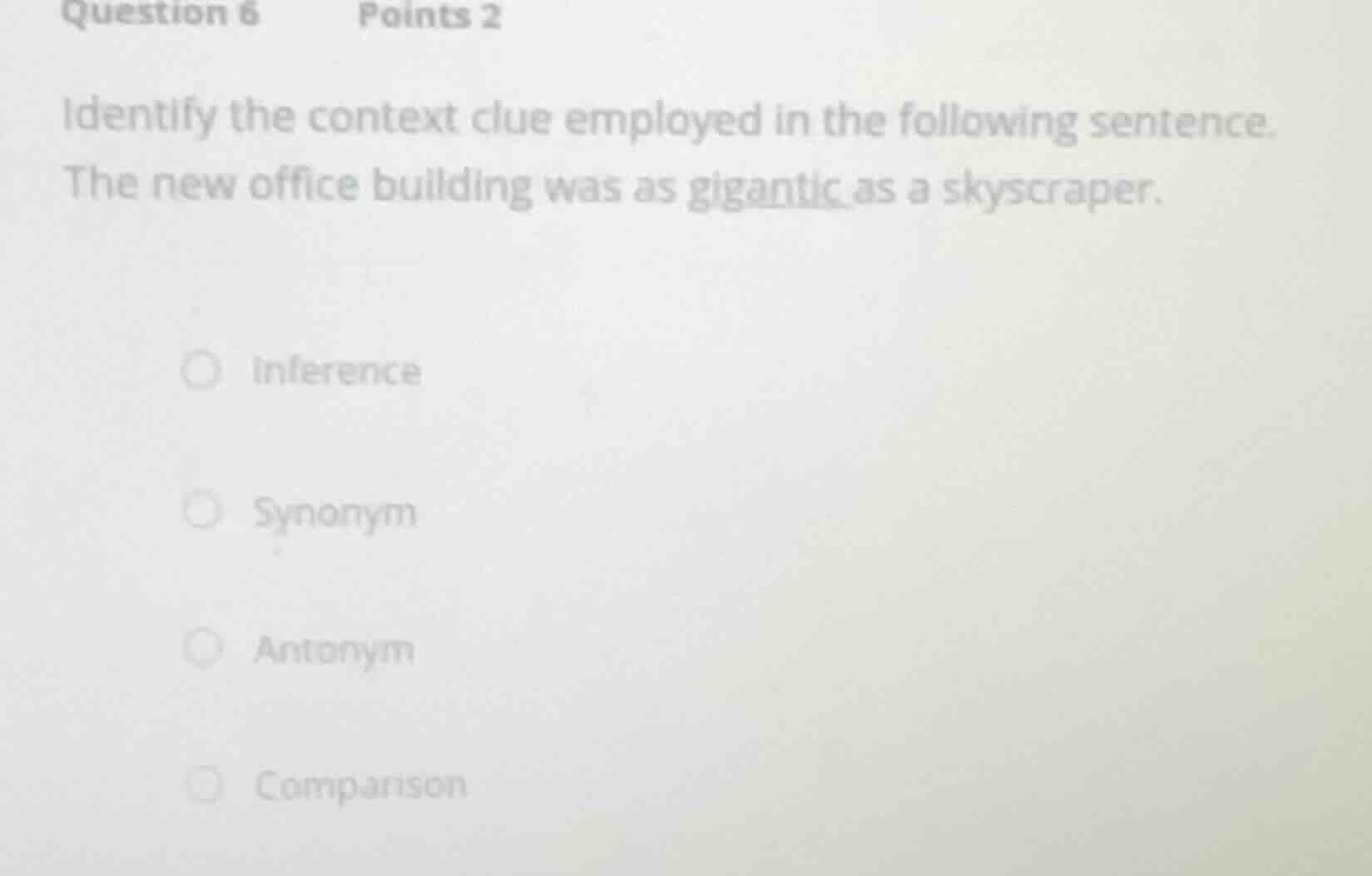 question 6 points 2 identify the context clue employed in the following…