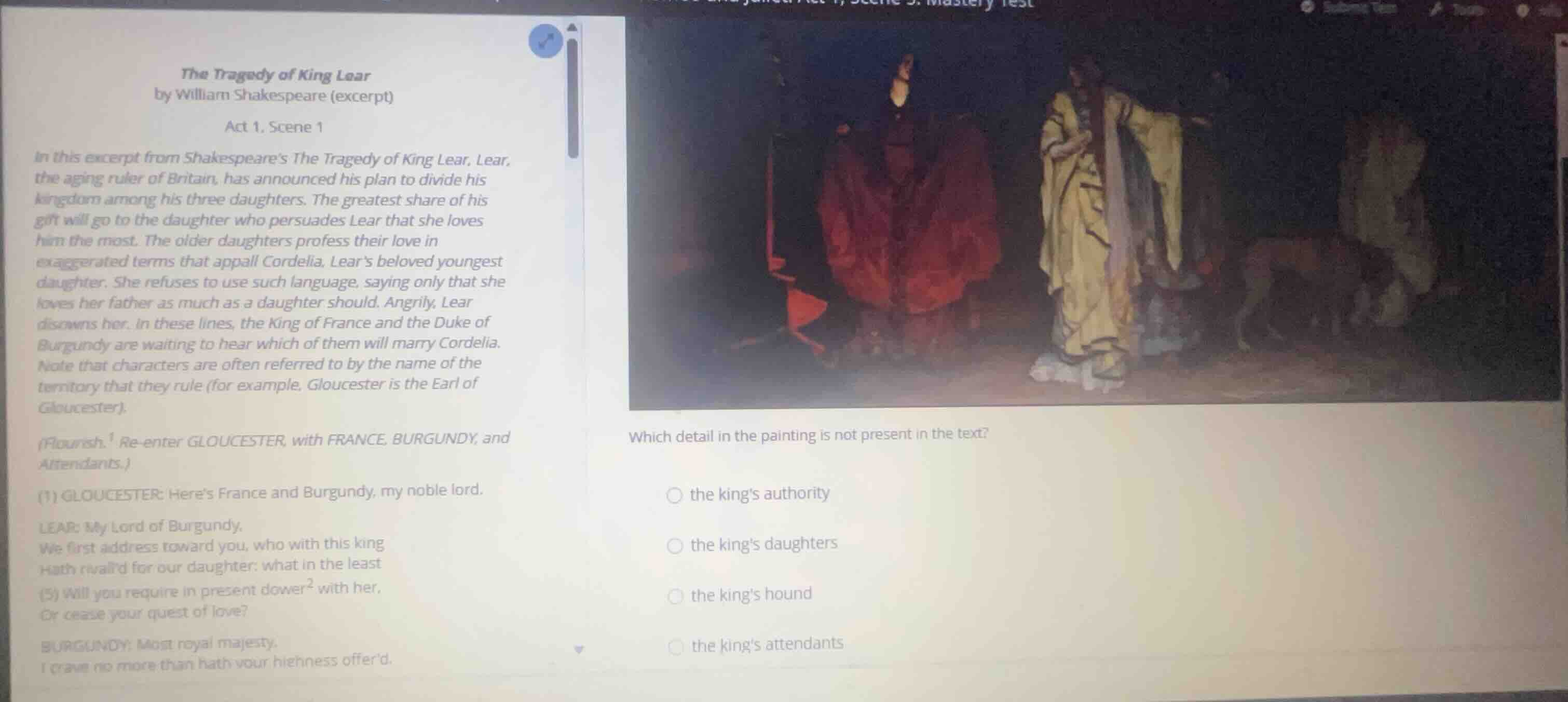 the tragedy of king lear by william shakespeare (excerpt) act 1, scene …
