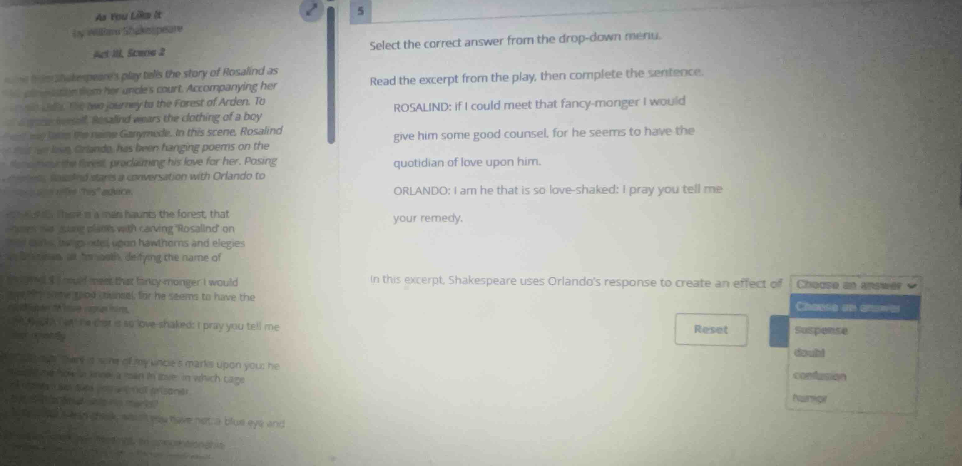 select the correct answer from the drop-down menu. read the excerpt fro…