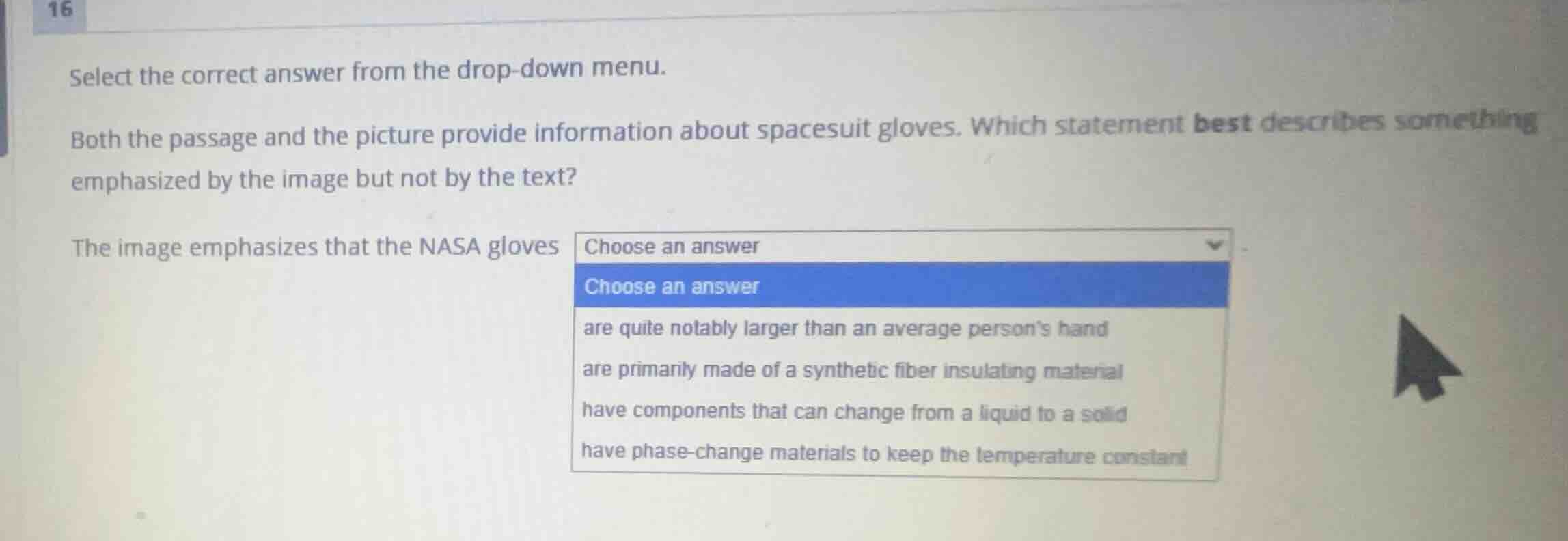 select the correct answer from the drop-down menu. both the passage and…