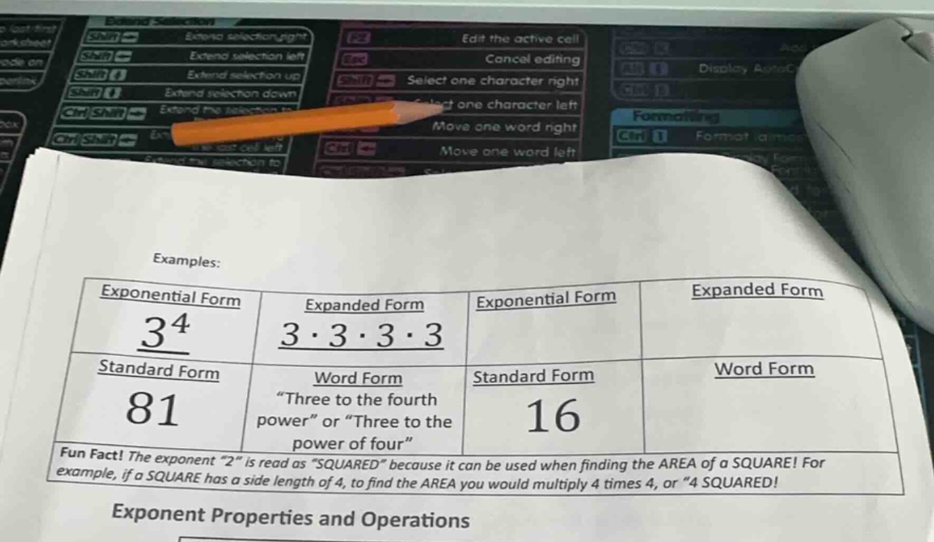 examples: exponential form: \\(3^4\\) expanded form: \\(3 \\cdot 3 \\cd…