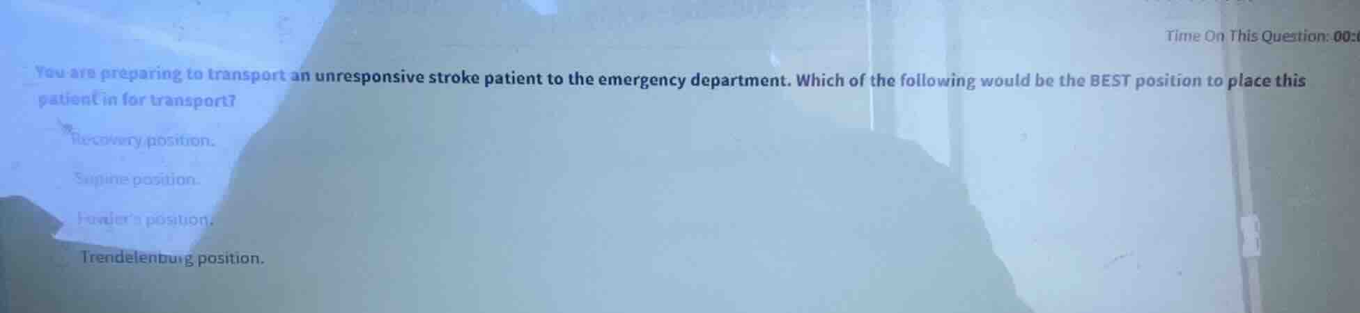 you are preparing to transport an unresponsive stroke patient to the em…