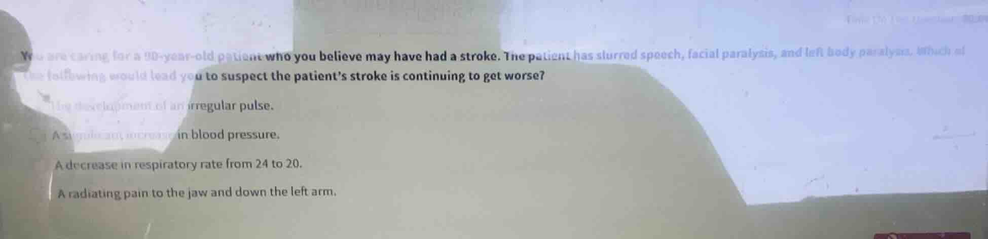 you are caring for a 90-year-old patient who you believe may have had a…
