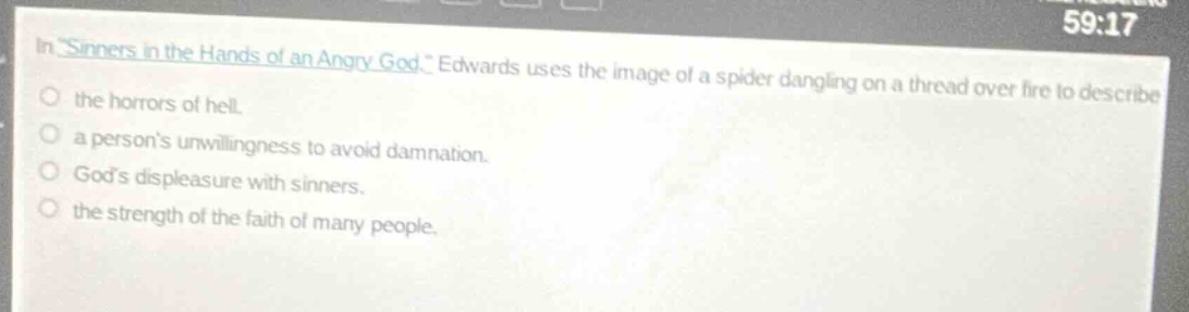 in \sinners in the hands of an angry god,\ edwards uses the image of a …