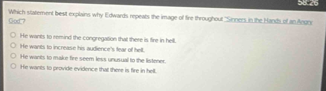 which statement best explains why edwards repeats the image of fire thr…