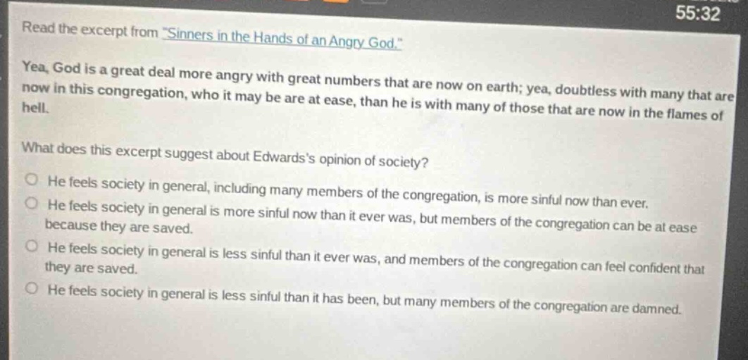 read the excerpt from \sinners in the hands of an angry god.\ yea, god …