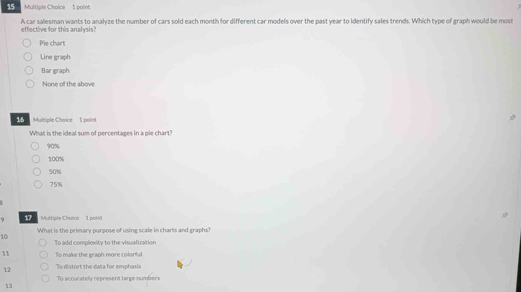 15 multiple choice 1 point a car salesman wants to analyze the number o…