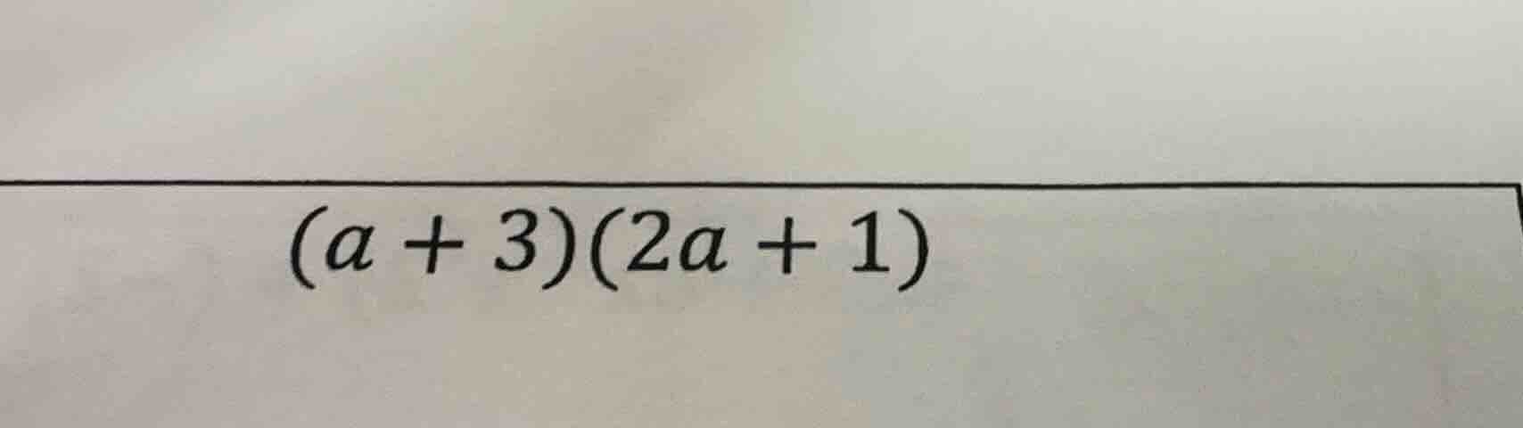 \\((a + 3)(2a + 1)\\)
