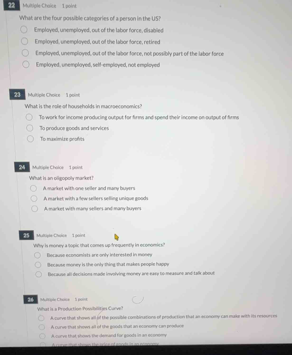 22 multiple choice 1 point what are the four possible categories of a p…