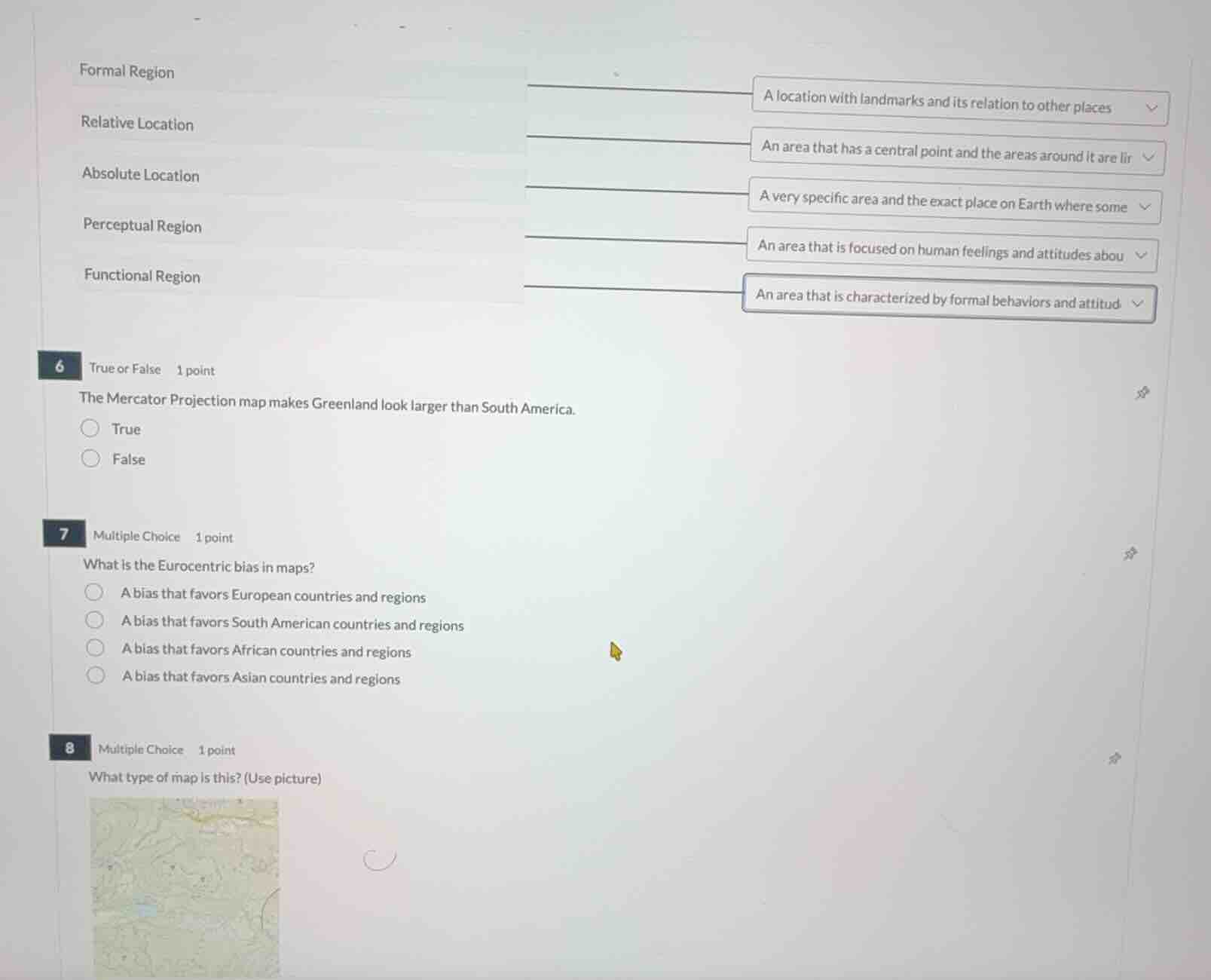 formal region relative location absolute location perceptual region fun…