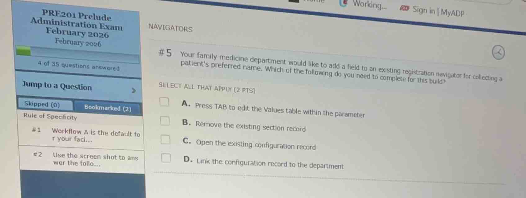 #5 your family medicine department would like to add a field to an exis…
