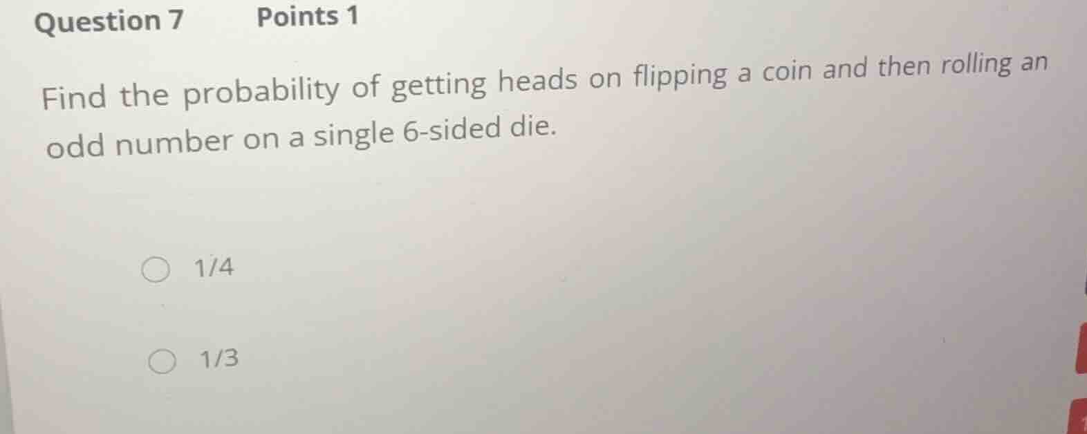 question 7 points 1 find the probability of getting heads on flipping a…