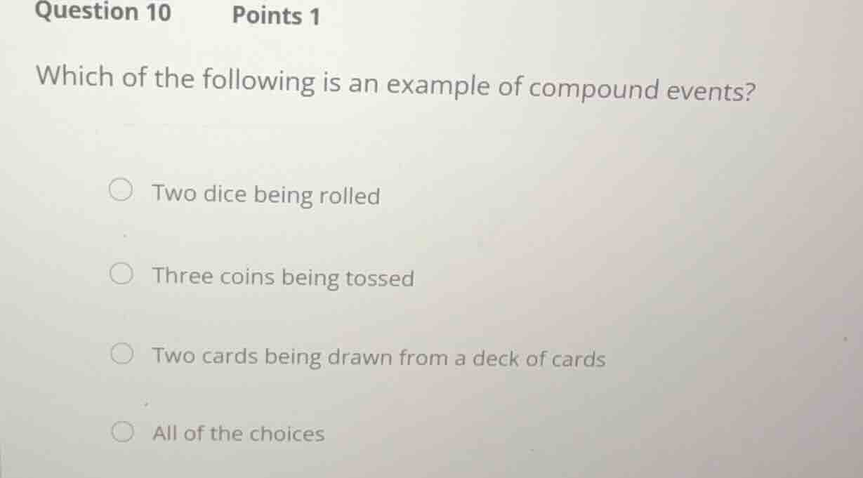 question 10 points 1 which of the following is an example of compound e…