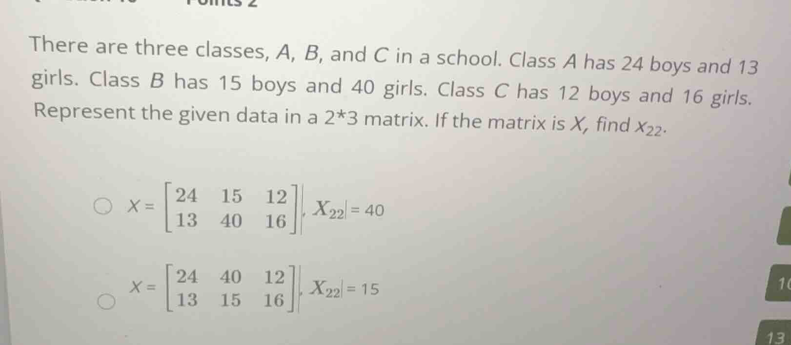 there are three classes, a, b, and c in a school. class a has 24 boys a…