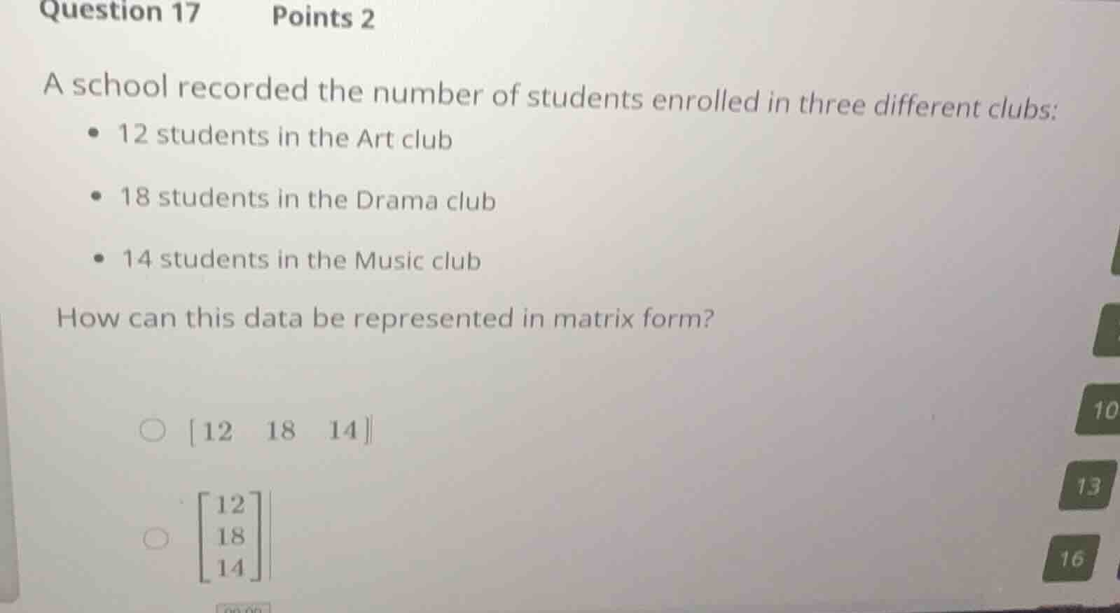 question 17 points 2 a school recorded the number of students enrolled …