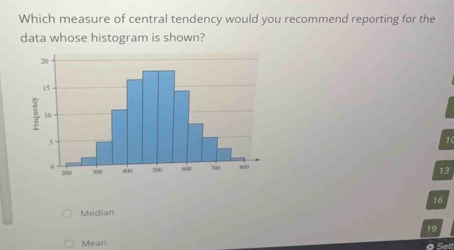 which measure of central tendency would you recommend reporting for the…