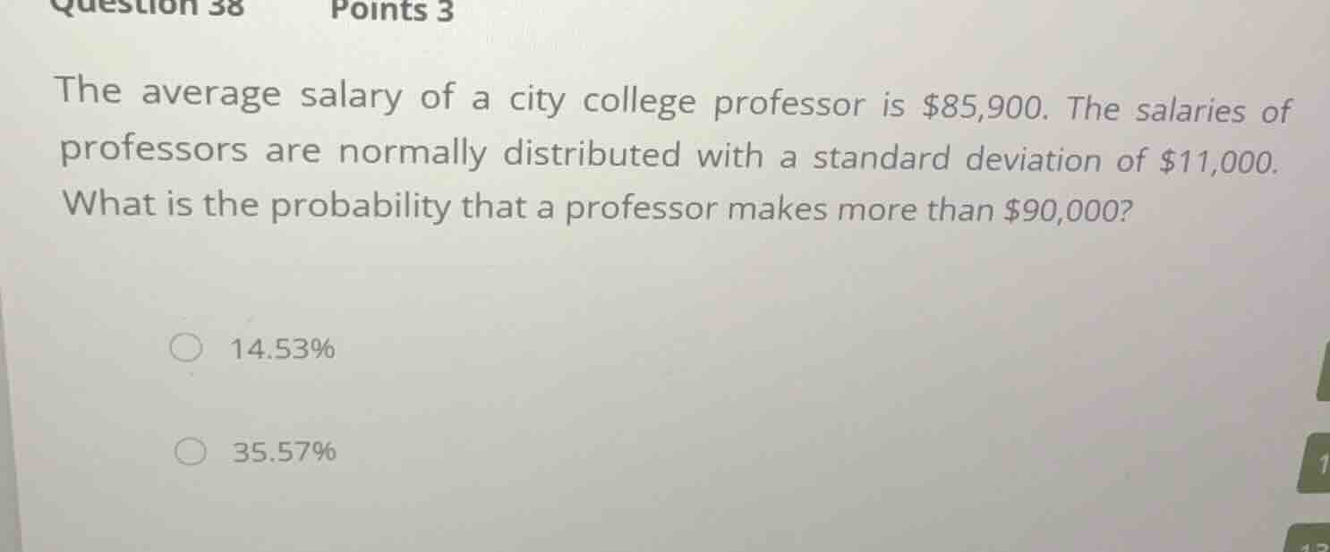 question 38 points 3 the average salary of a city college professor is …