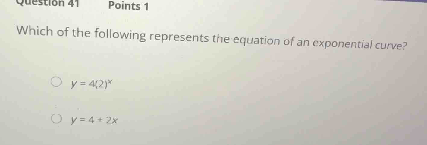 question 41 points 1 which of the following represents the equation of …