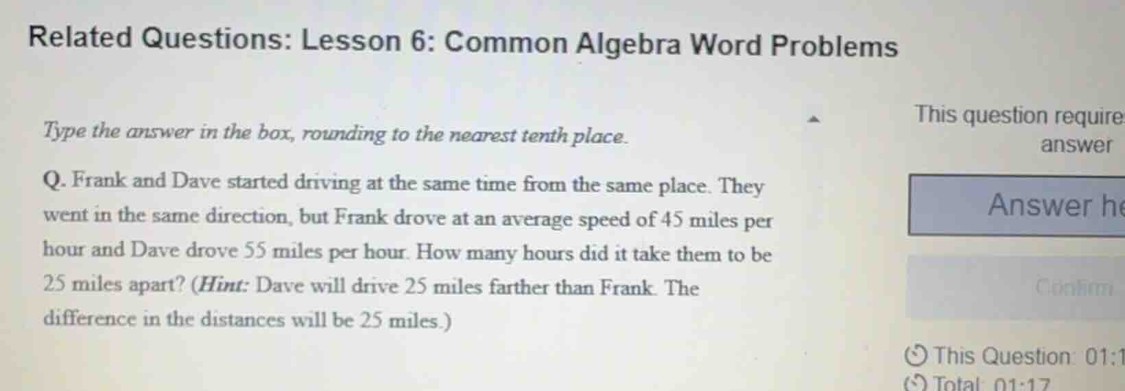 related questions: lesson 6: common algebra word problems type the answ…