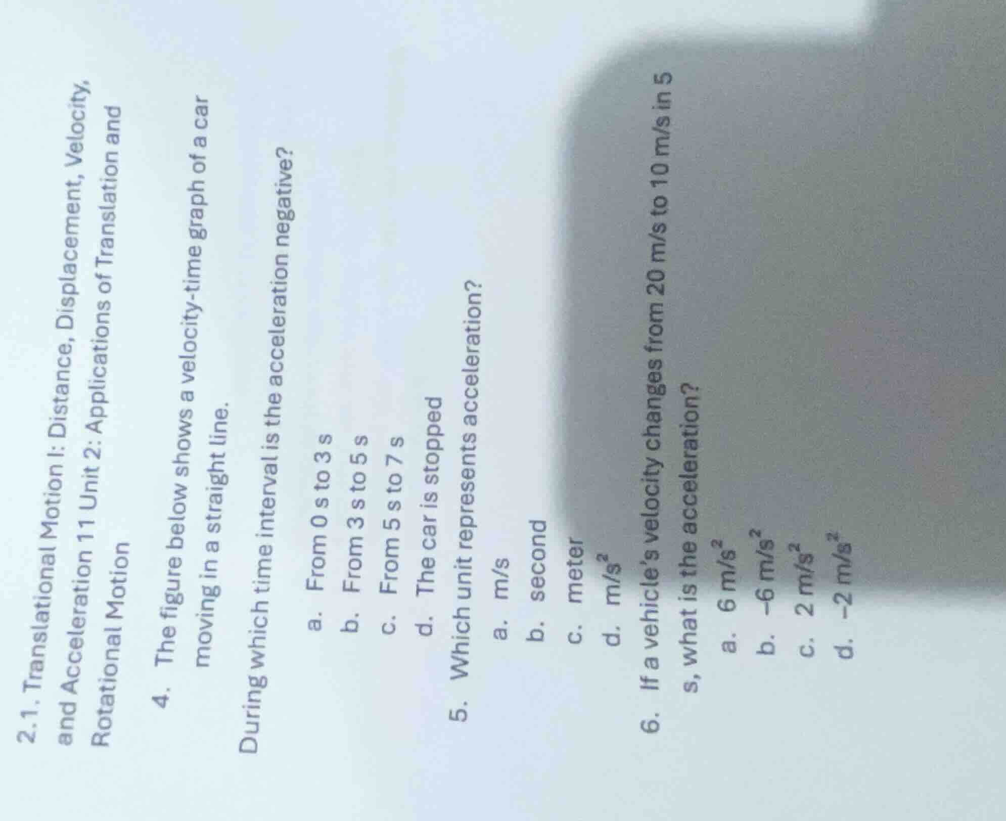 2.1. translational motion i: distance, displacement, velocity, and acce…
