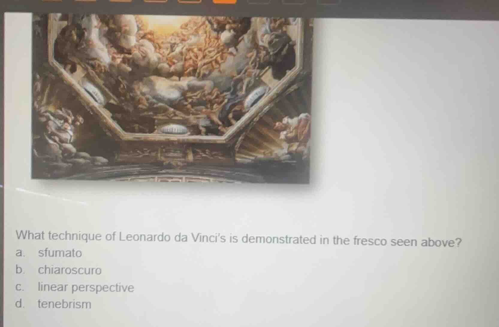 what technique of leonardo da vincis is demonstrated in the fresco seen…