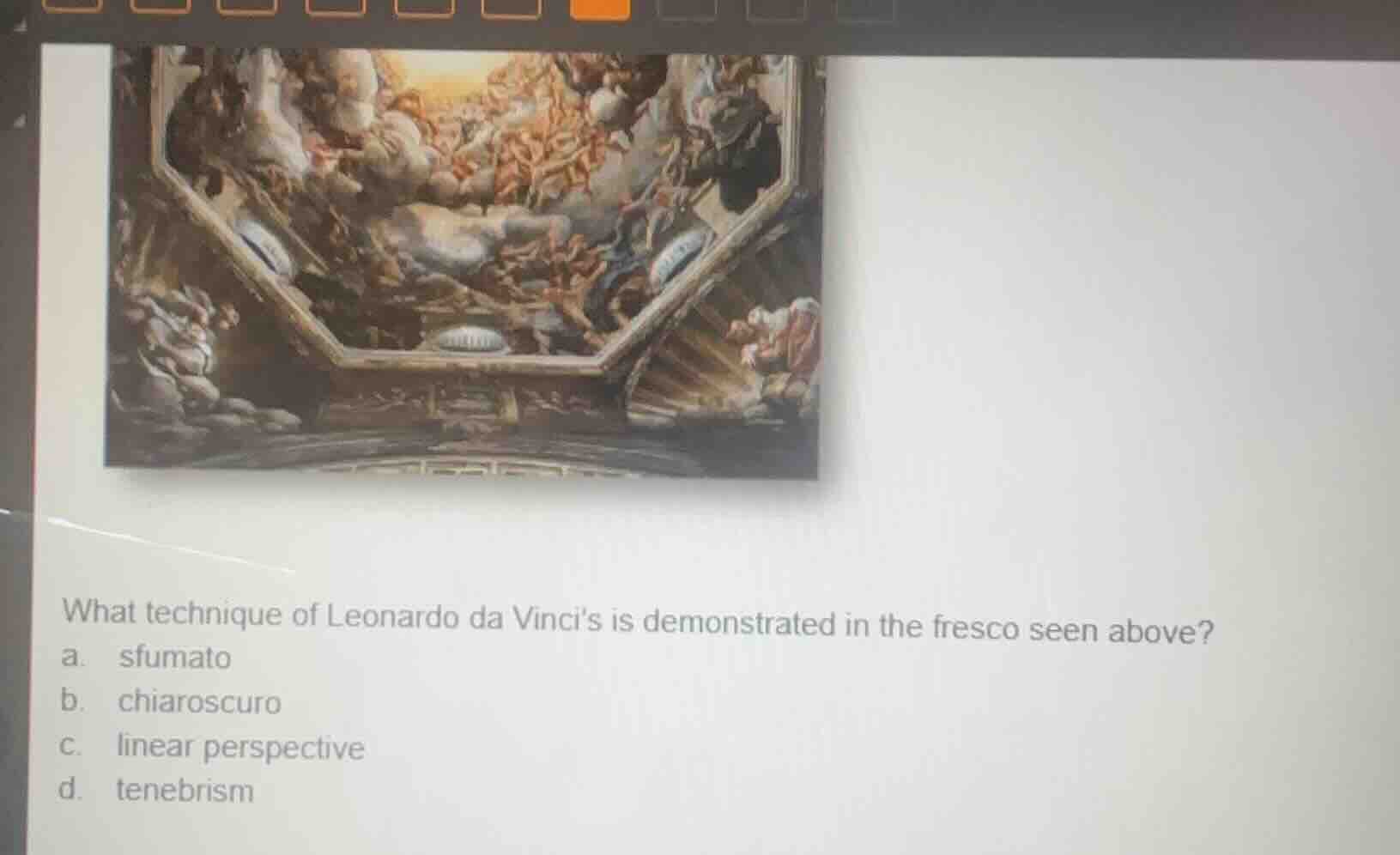 what technique of leonardo da vincis is demonstrated in the fresco seen…