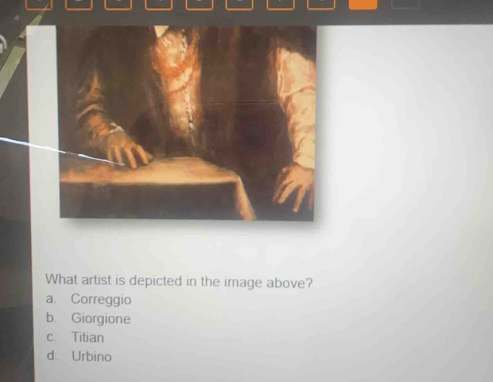 what artist is depicted in the image above? a. correggio b. giorgione c…