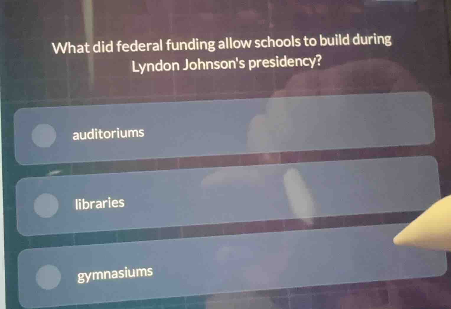 what did federal funding allow schools to build during lyndon johnsons …