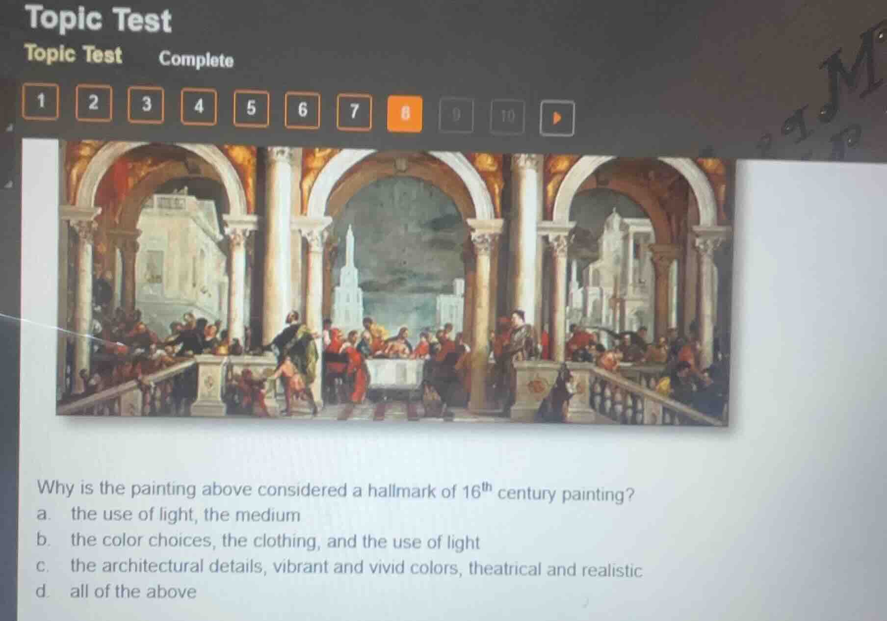 why is the painting above considered a hallmark of 16th century paintin…