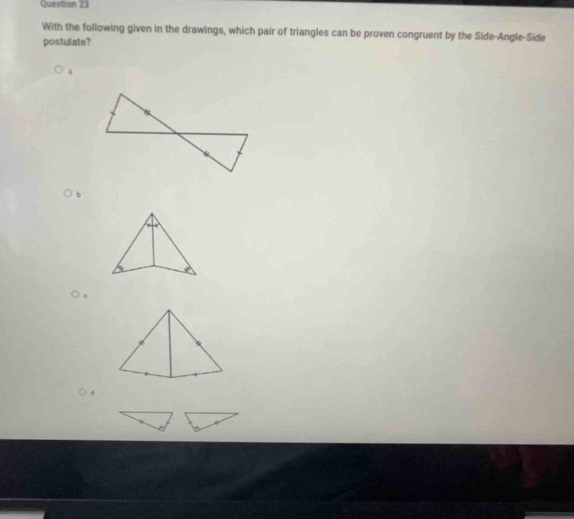 question 23 with the following given in the drawings, which pair of tri…
