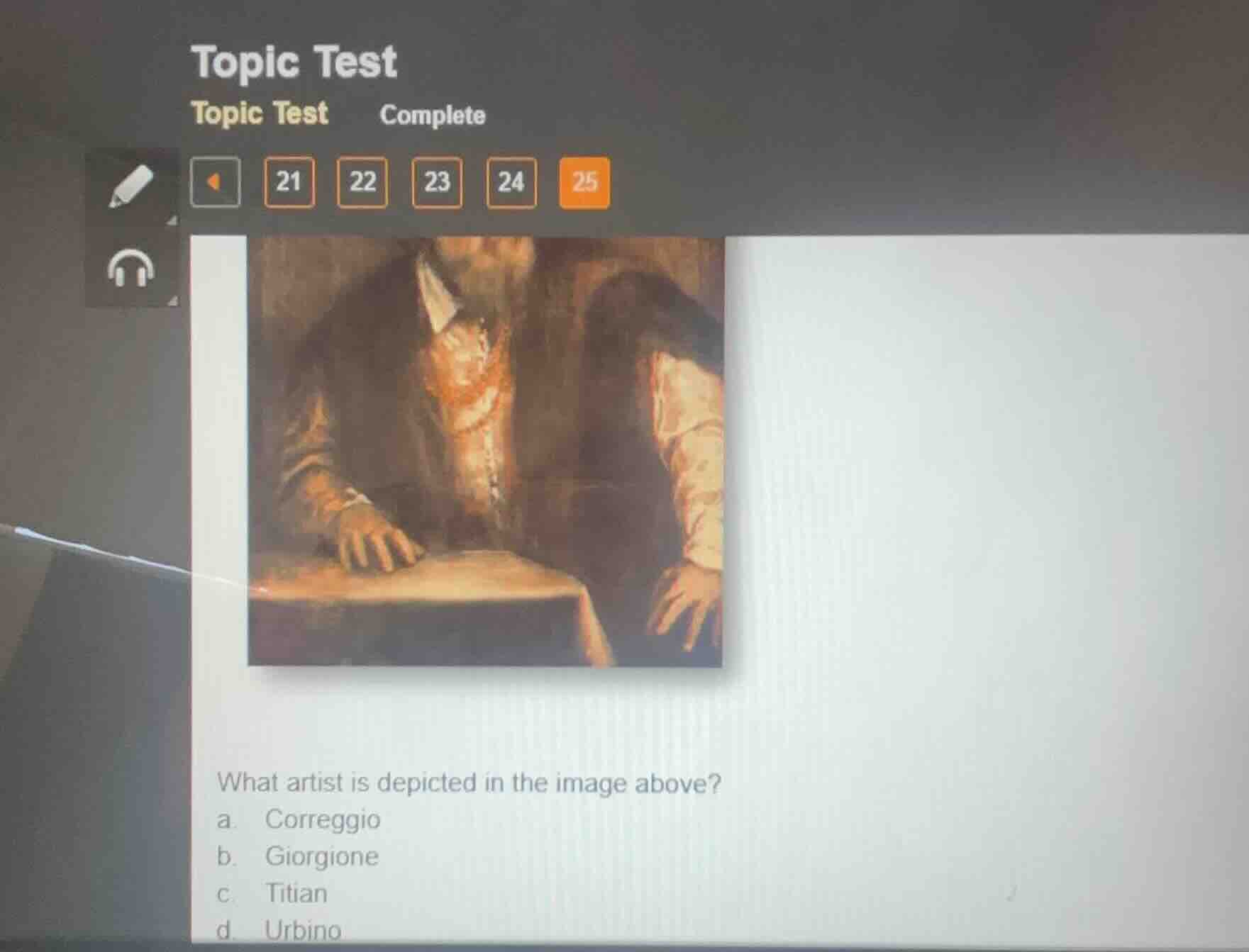 what artist is depicted in the image above? a. correggio b. giorgione c…