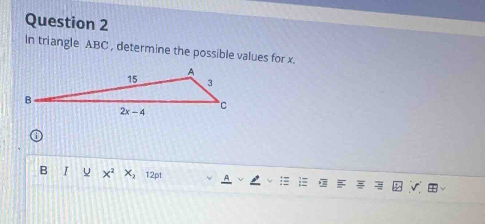 question 2 in triangle \\(abc\\), determine the possible values for \\(…