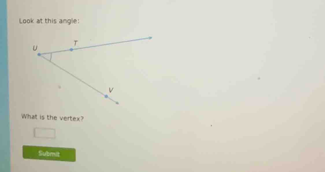 look at this angle: what is the vertex?