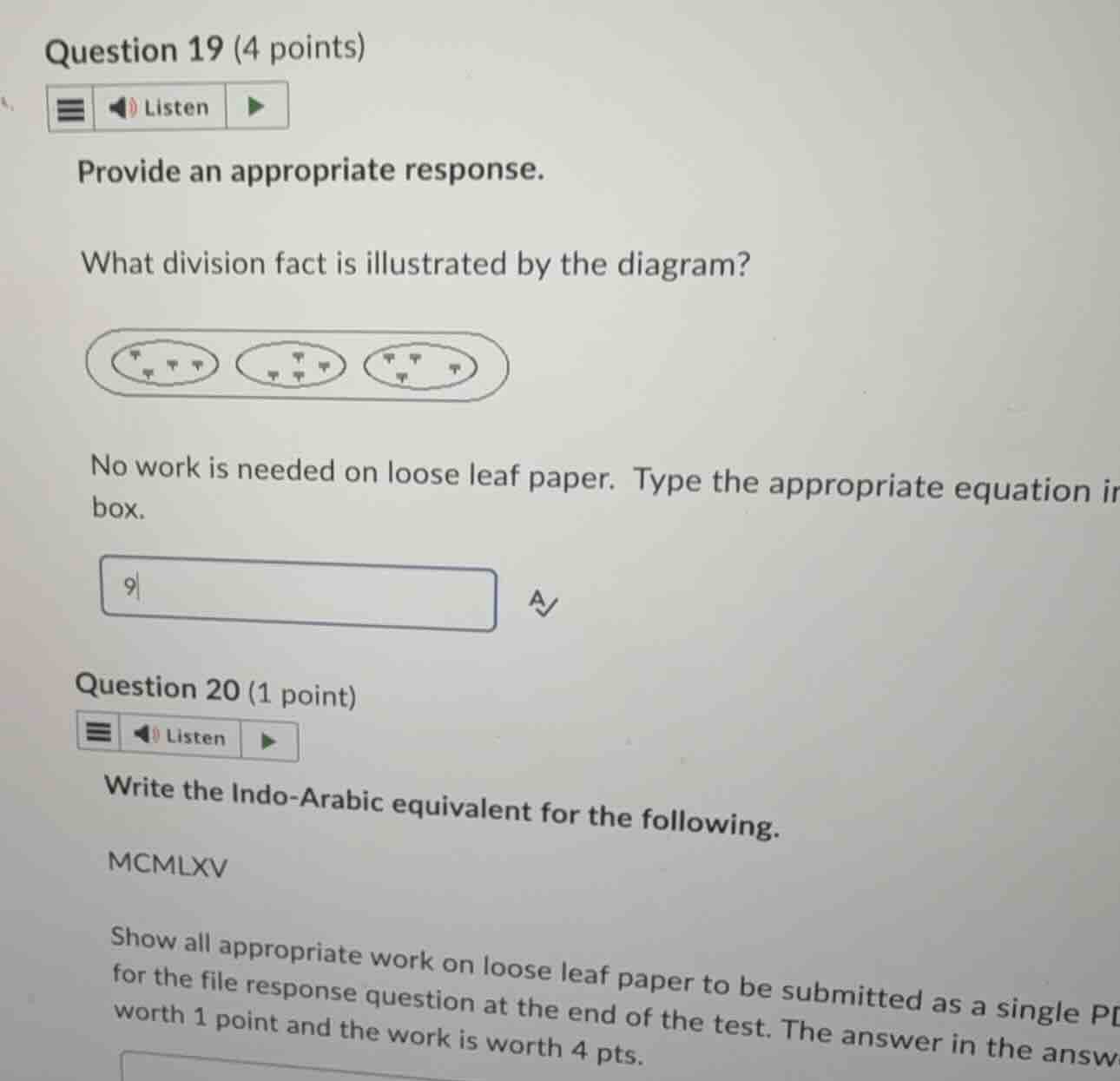 question 19 (4 points) provide an appropriate response. what division f…