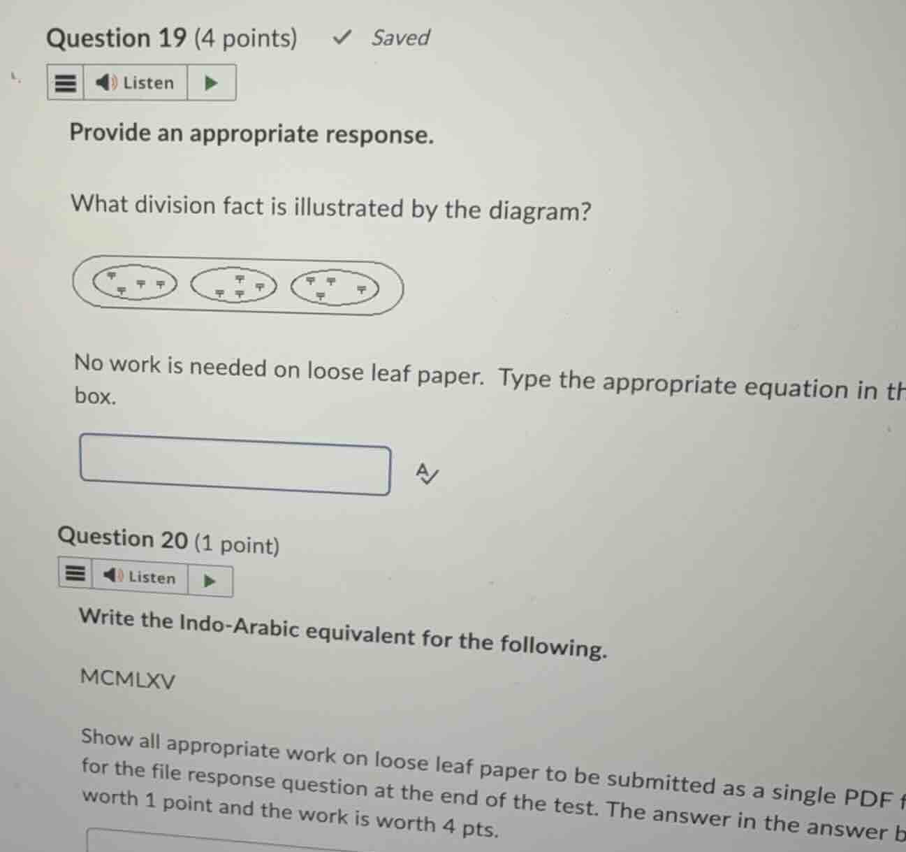question 19 (4 points) provide an appropriate response. what division f…