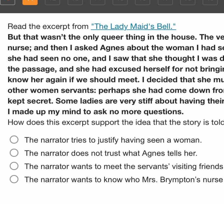 read the excerpt from \the lady maids bell.\ but that wasnt the only qu…