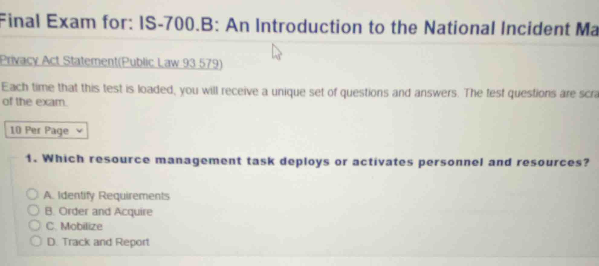 final exam for: is-700.b: an introduction to the national incident mana…