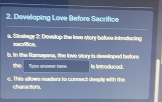2. developing love before sacrifice a. strategy 2: develop the love sto…