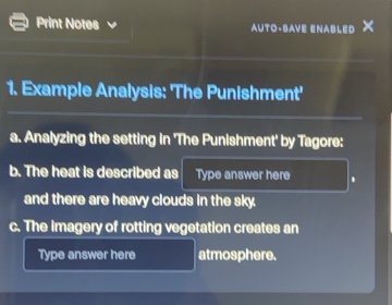 1. example analysis: the punishment a. analyzing the setting in the pun…