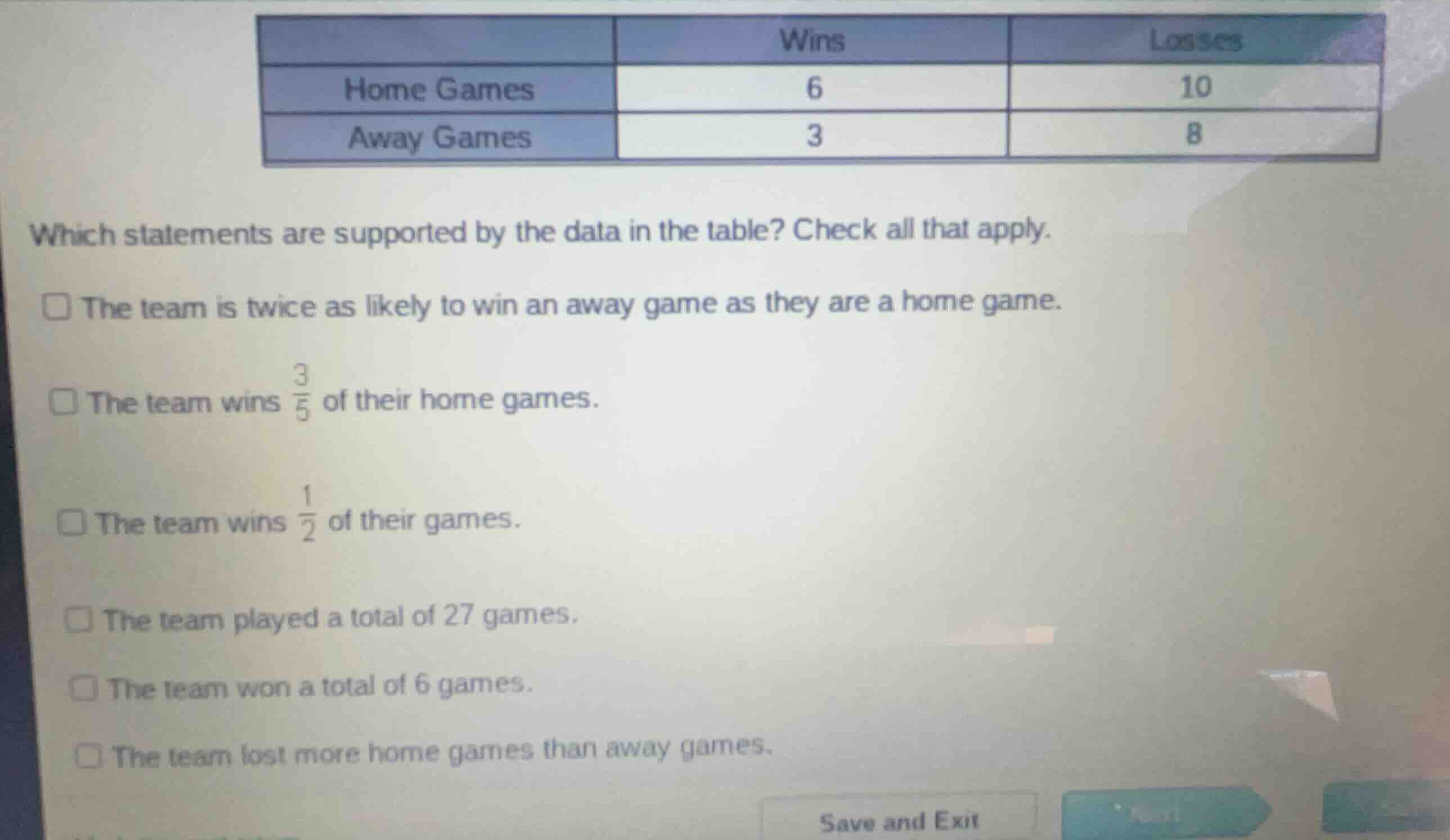 which statements are supported by the data in the table? check all that…