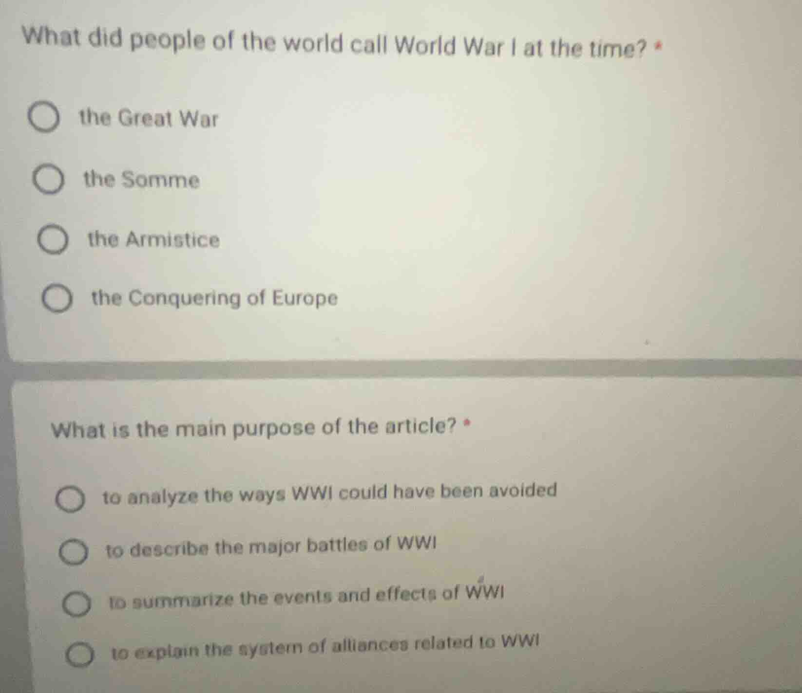 what did people of the world call world war i at the time? * the great …