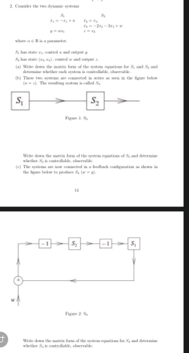 2. consider the two dynamic systems \\ s_1: \\begin{cases} \\dot{x}_1 =…
