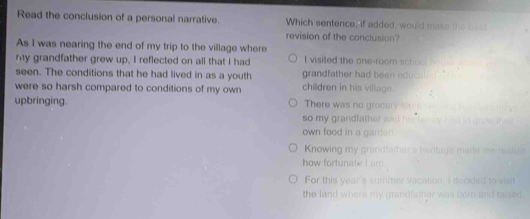 read the conclusion of a personal narrative. as i was nearing the end o…