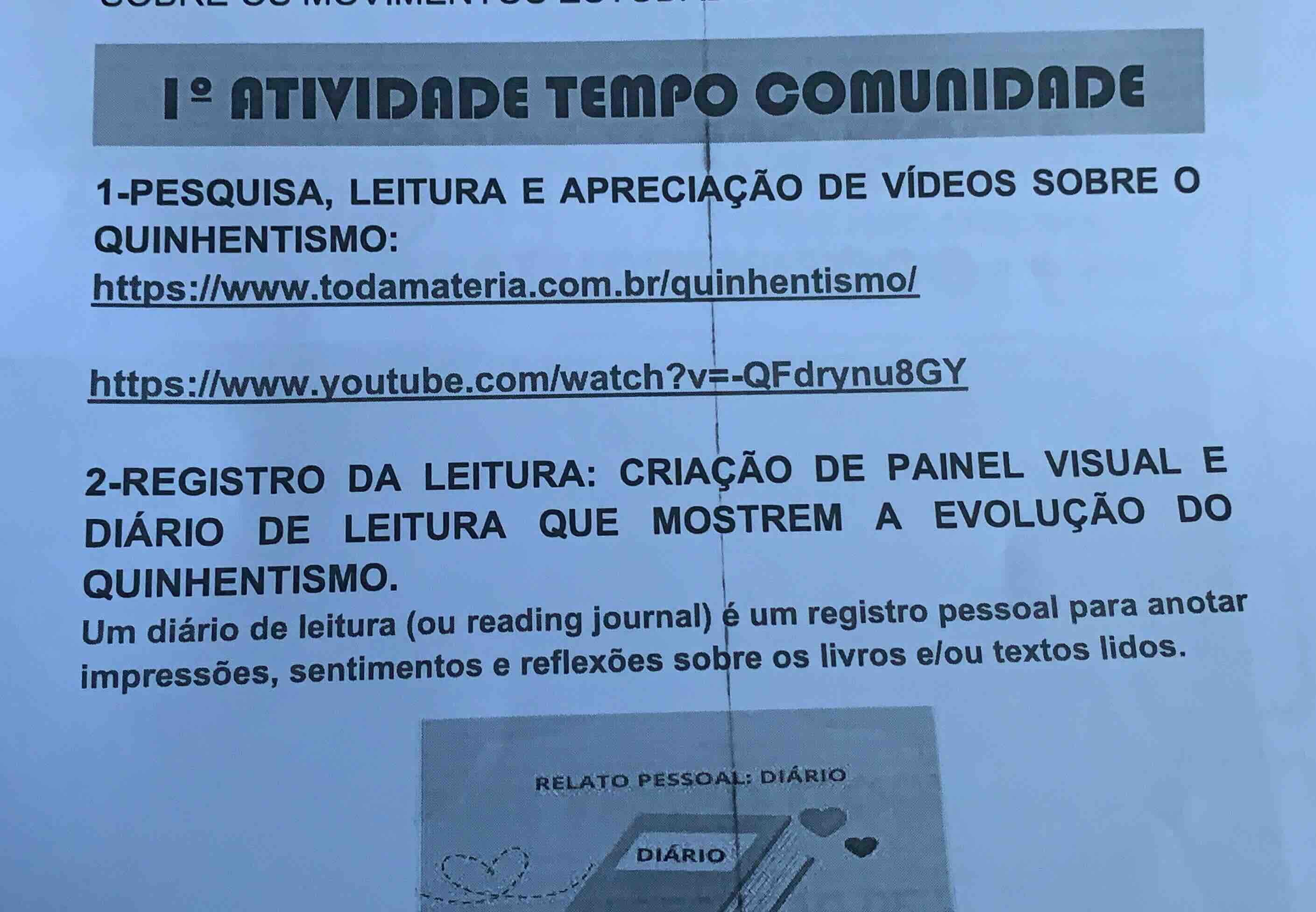 1ª atividade tempo comunidade 1-pesquisa, leitura e apreciação de vídeo…