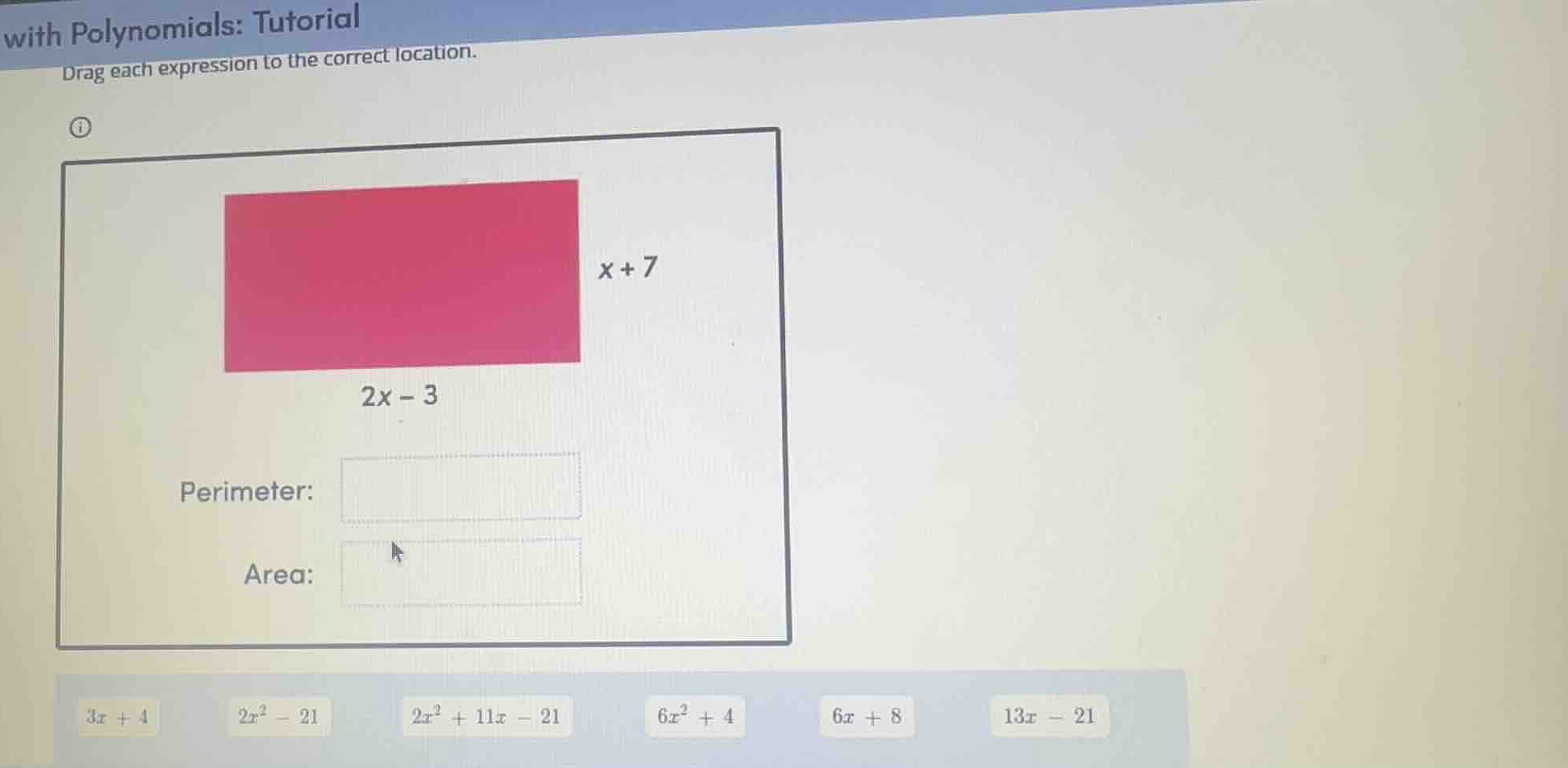 with polynomials: tutorial drag each expression to the correct location…