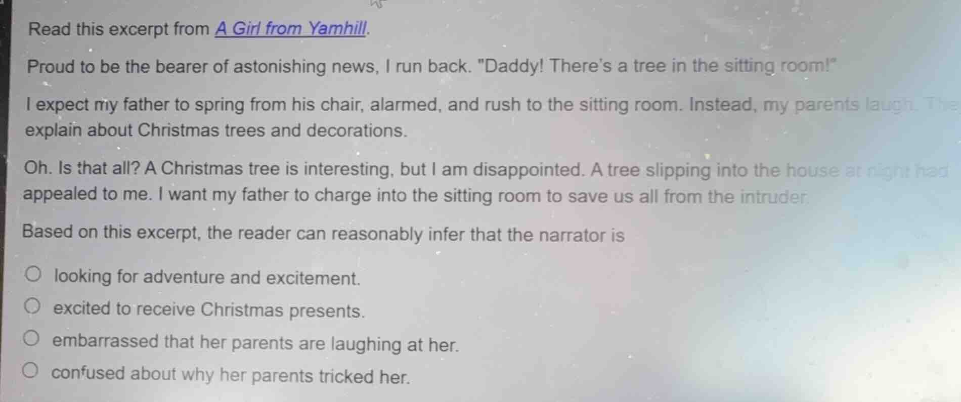 read this excerpt from a girl from yamhill. proud to be the bearer of a…
