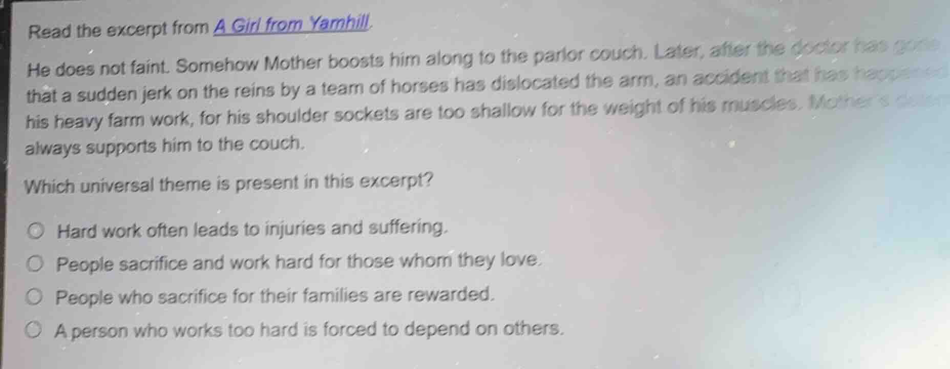 read the excerpt from a girl from yamhill. he does not faint. somehow m…