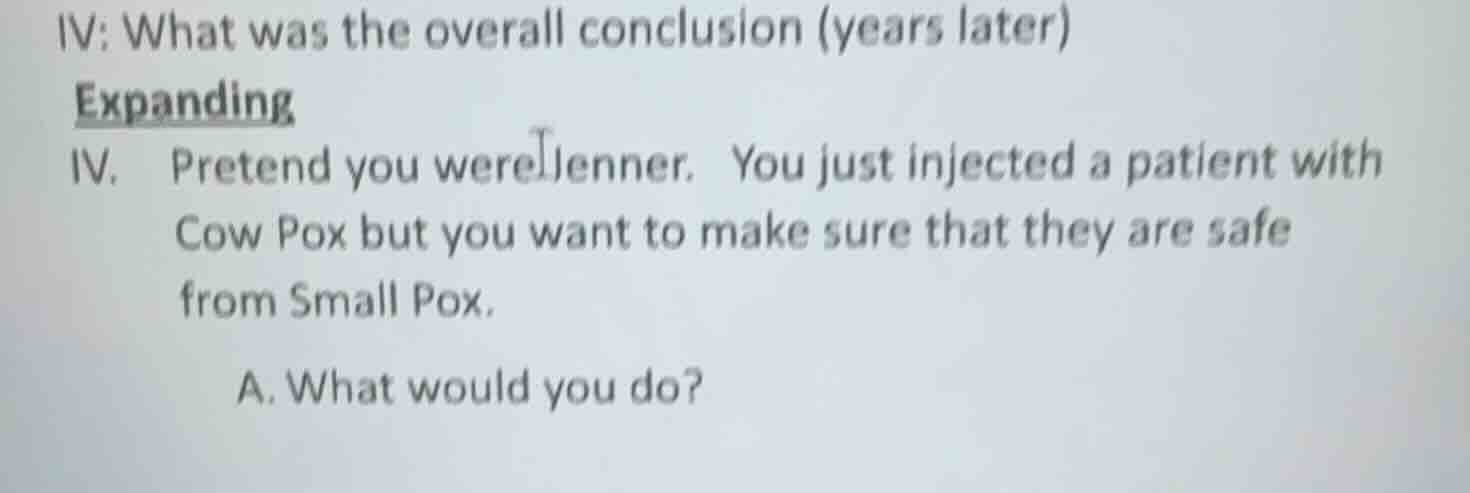iv: what was the overall conclusion (years later) expanding iv. pretend…