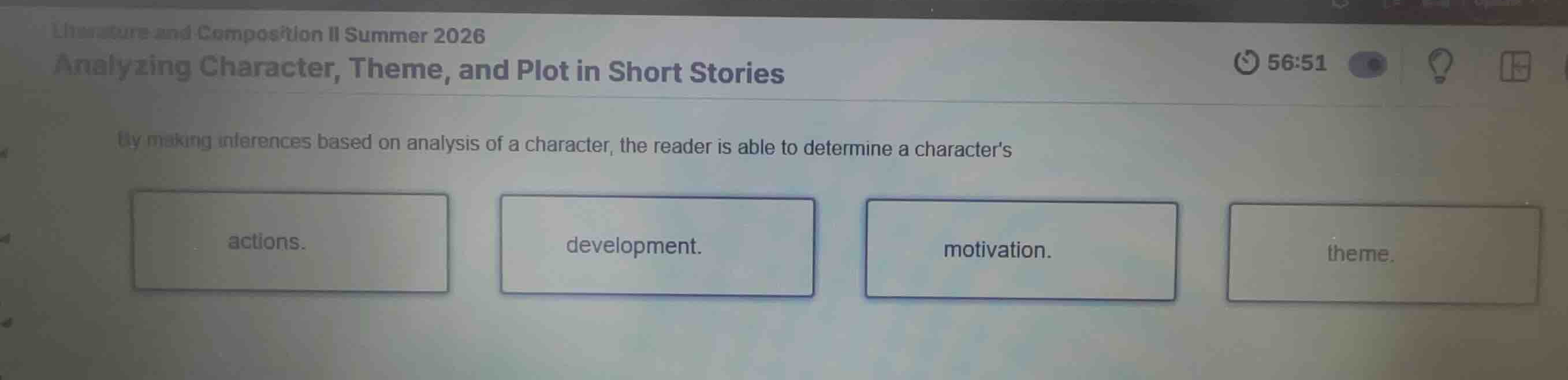 by making inferences based on analysis of a character, the reader is ab…